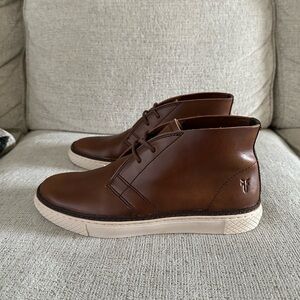 Frye Gates Chukka Fashion Sneaker Leather Shoes Dark Brown Men's Size 7.5